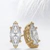 Marquise Cut Moissanite Diamond Studs Earrings in 18K White Gold