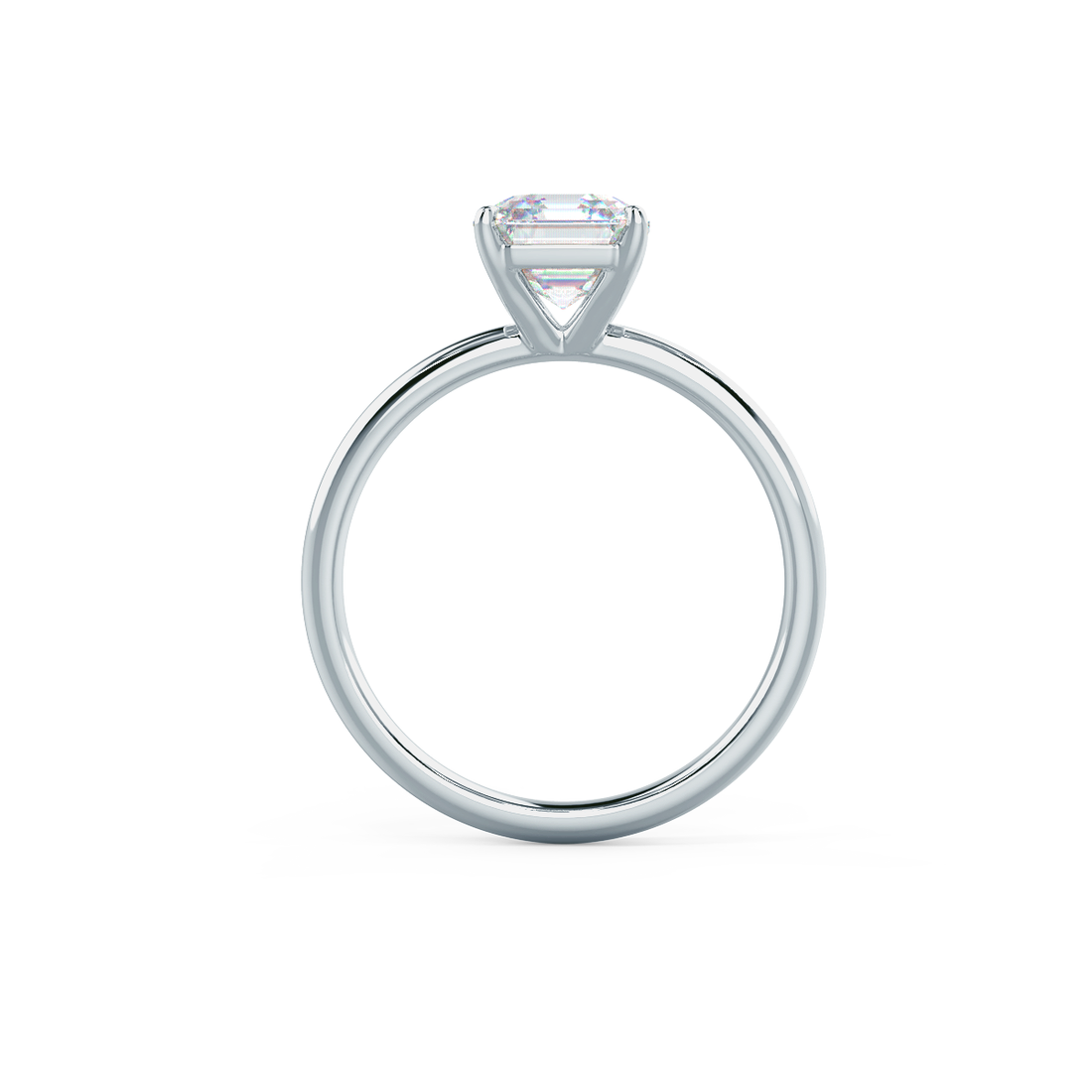2.0ct Asscher Cut Moissanite Solitaire Engagement Ring