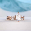 1.33CT Pear Cut Split Shank Moissanite Engagement Ring