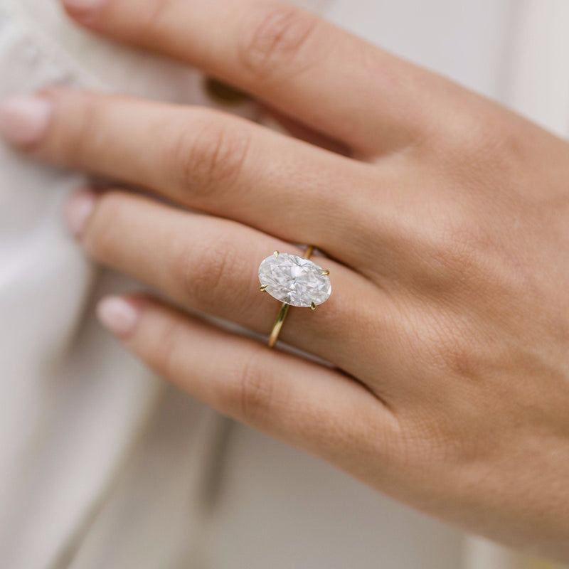6.70CT Oval Moissanite Solitaire Engagement Ring