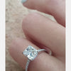 1.50ct Radiant Moissanite Hidden Halo Pave Setting Engagement Ring