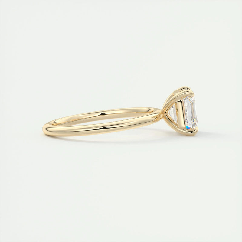 2.0 Ct Asscher Cut Moissanite Solitaire Diamond Engagement Ring