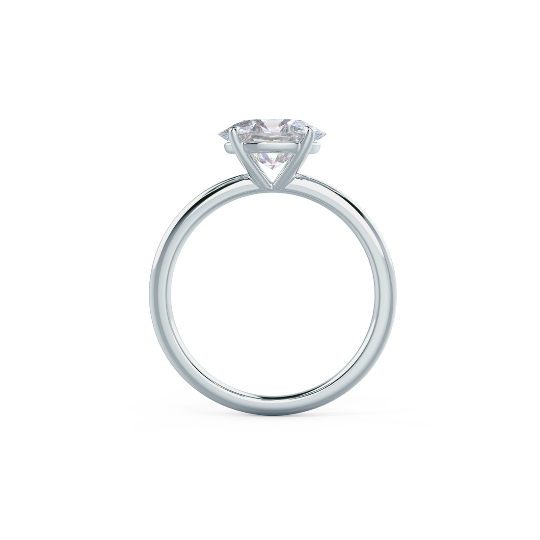 2.0ct East-West Oval Cut Moissanite Solitaire Engagement Ring