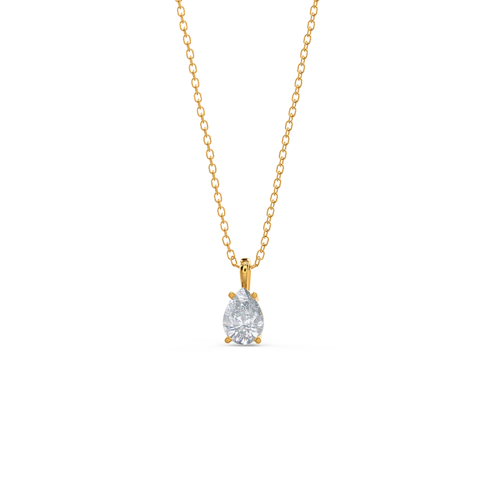 0.50CT-1.0CT Pear Cut Moissanite Solitaire Layering Necklace