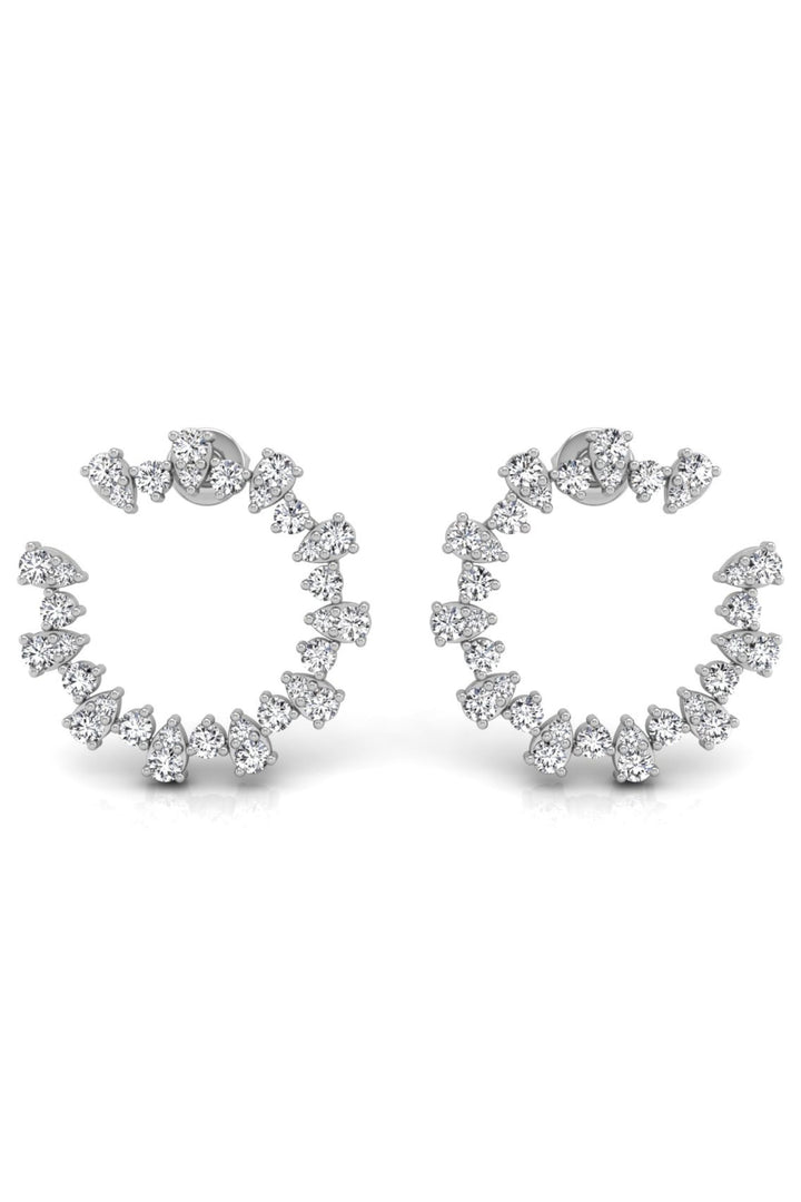 Round Cut Diamond Moissanite Circle Earrings for Women