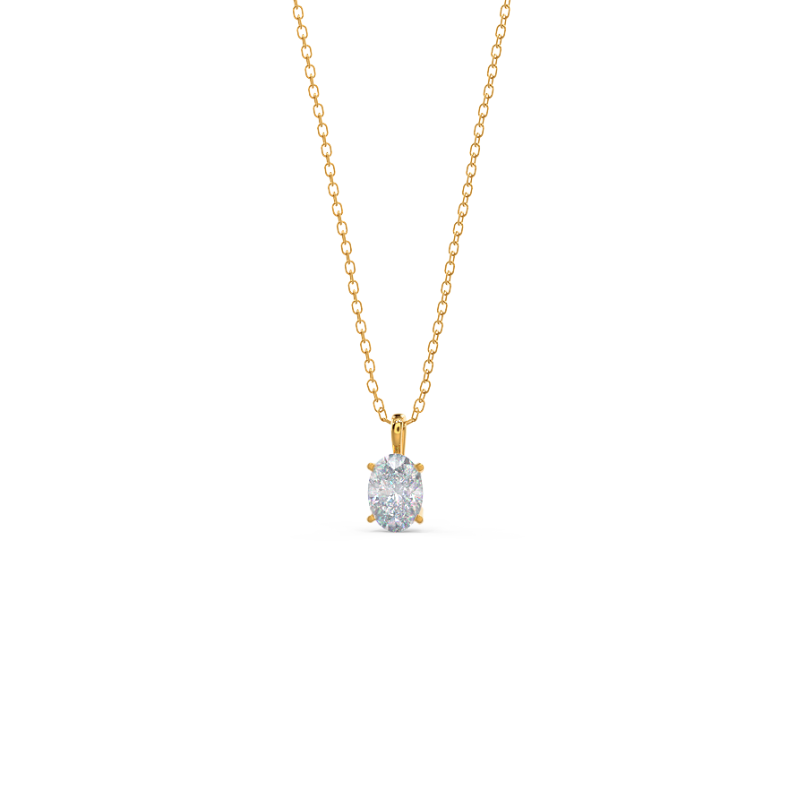 0.35CT-1.50CT Oval Cut Moissanite Solitaire Layering Necklace