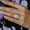 3.40CT Radiant Moissanite Unique Halo Engagement Ring