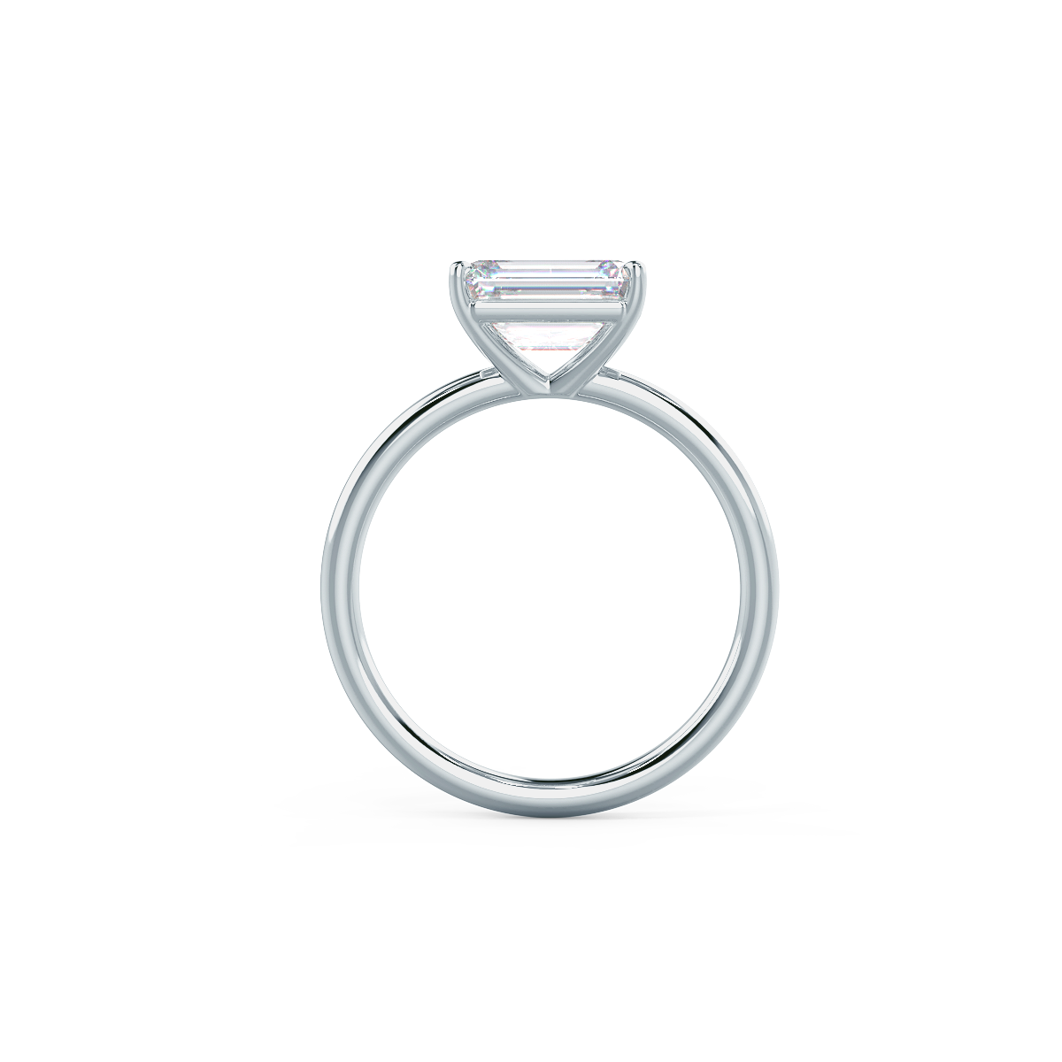 1.75ct East-West Emerald Cut Moissanite Solitaire Engagement Ring