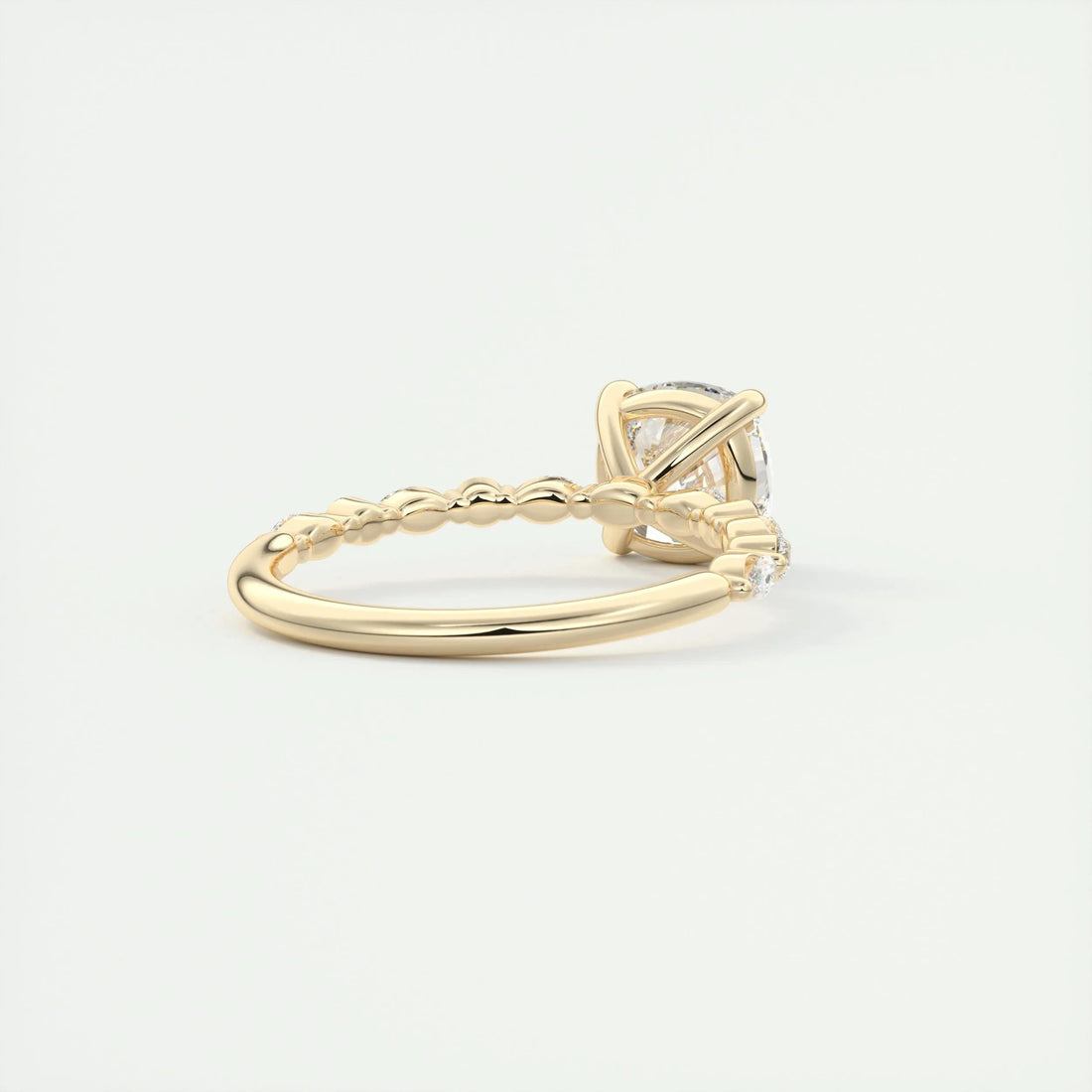 2.35 Ct Round Solitaire with Bubble Moissanite Diamond Engagement Ring
