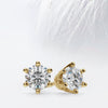 Round Cut Moissanite Stud Diamond Earrings for Women