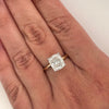 1.10-3.10 CT Cushion  CVD Diamond Solitaire Engagement Ring