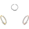 Round Cut Diamond Shared Prongs Hoops Earrings for Women