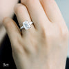 3.0CT Emerald Cut Moissanite 3 Stones Engagement Ring