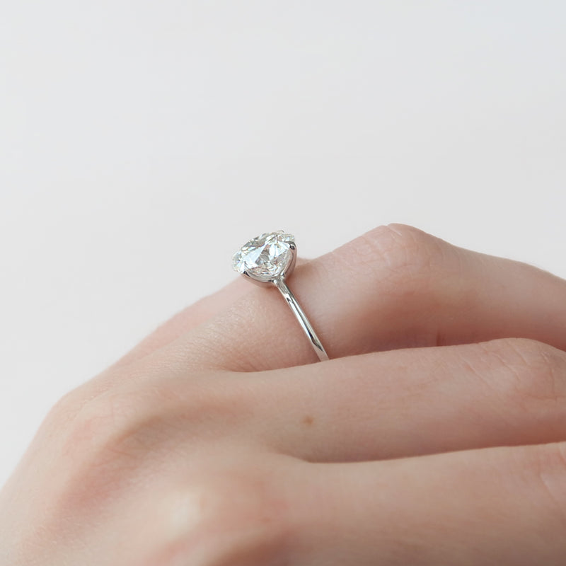 1.0-3.0 CT Round Cut CVD Diamond Solitaire Engagement Ring