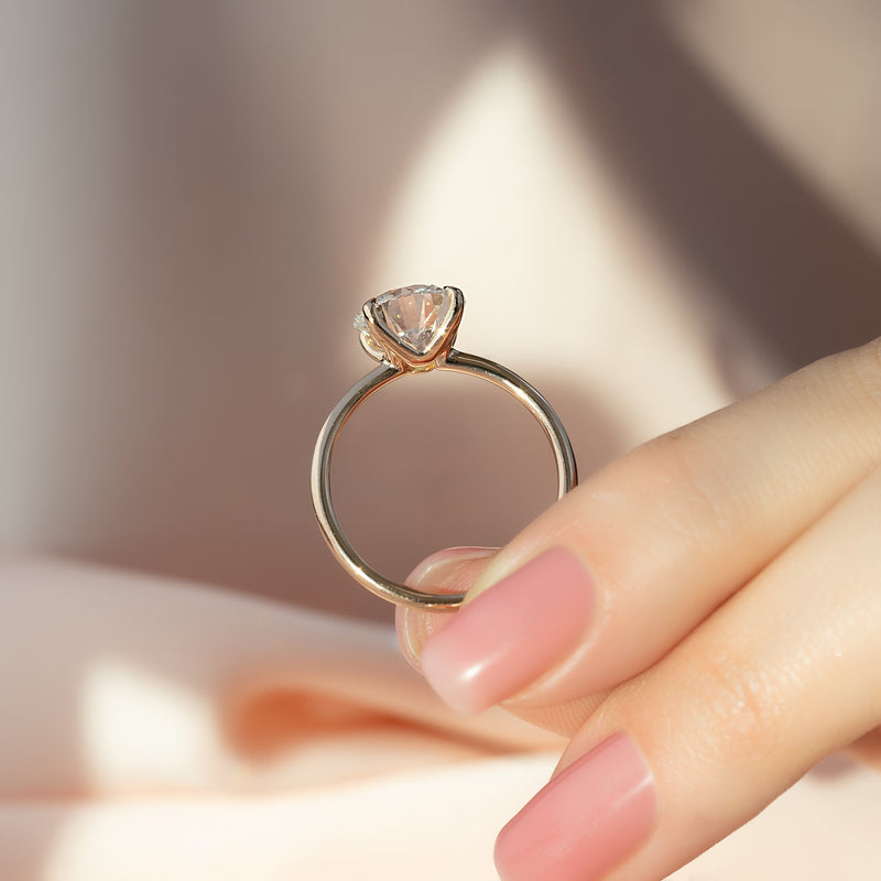 1.0-3.0 CT Round Cut CVD Diamond Solitaire Engagement Ring