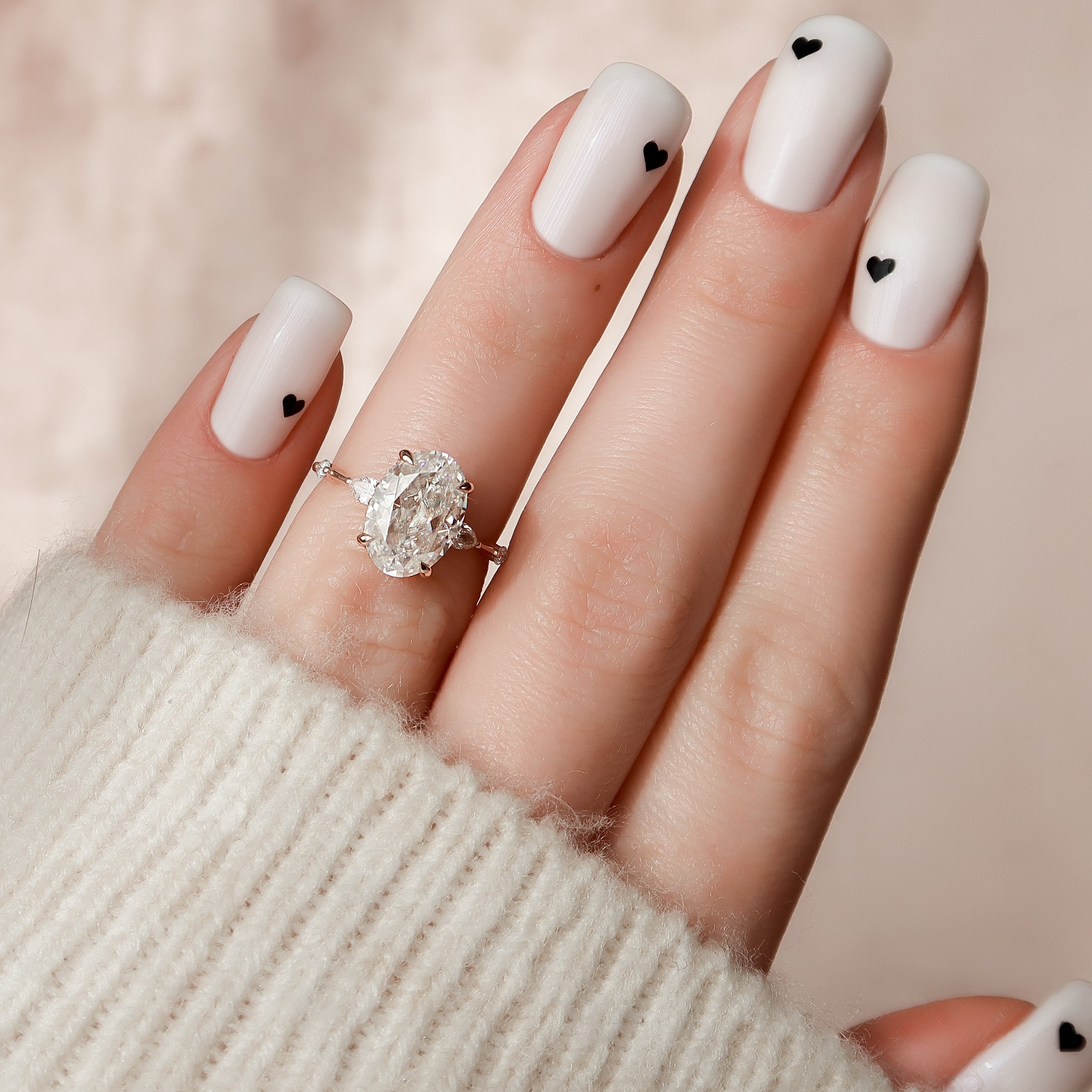 1.50 - 3.50 CT Oval Cut CVD Diamond Hidden Halo Engagement Ring