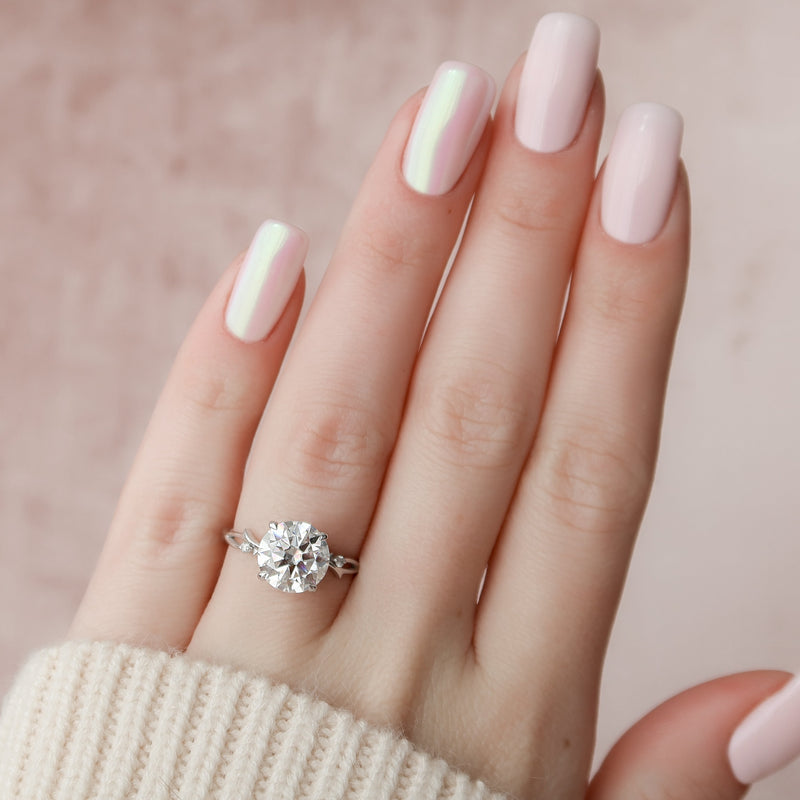 1.50 - 3.0 CT Round Cut CVD Diamond Twig Setting Engagement Ring