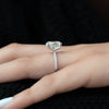 2.0 -4.0 CT Oval Cut CVD Diamond Hidden Halo & Pave Engagement Ring