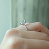 2.0- 4.0 CT Emerald Cut CVD Diamond Hidden Halo & Pave Engagement Ring