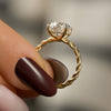 1.0  - 3.0 CT Round Cut CVD Diamond twist  Engagement Ring
