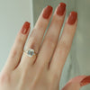 2.0 - 4.0 CT Emerald Cut CVD Diamond Three Stone Style Engagement Ring