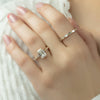 2.0 -4.0 CT Emerald Cut Hidden Halo Pave Engagement Ring