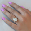 2.0 - 4.0 CT Pear Cut CVD Diamond Halo & Pave Engagement Ring