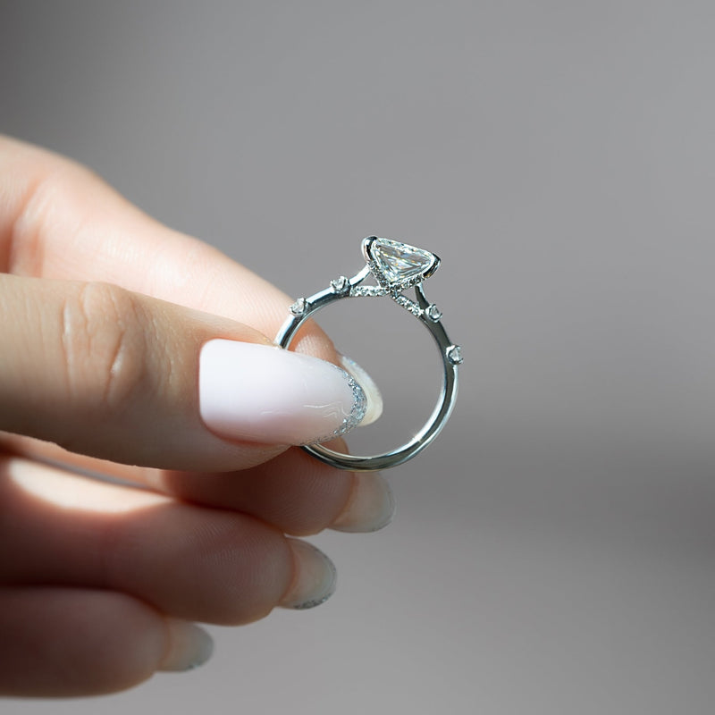 1.0 - 3.50 CT Princess Cut CVD Diamond Dainty Style Engagement Ring