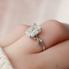 2.0 - 4.0  CT Radiant Cut CVD Diamond twig Engagement Ring