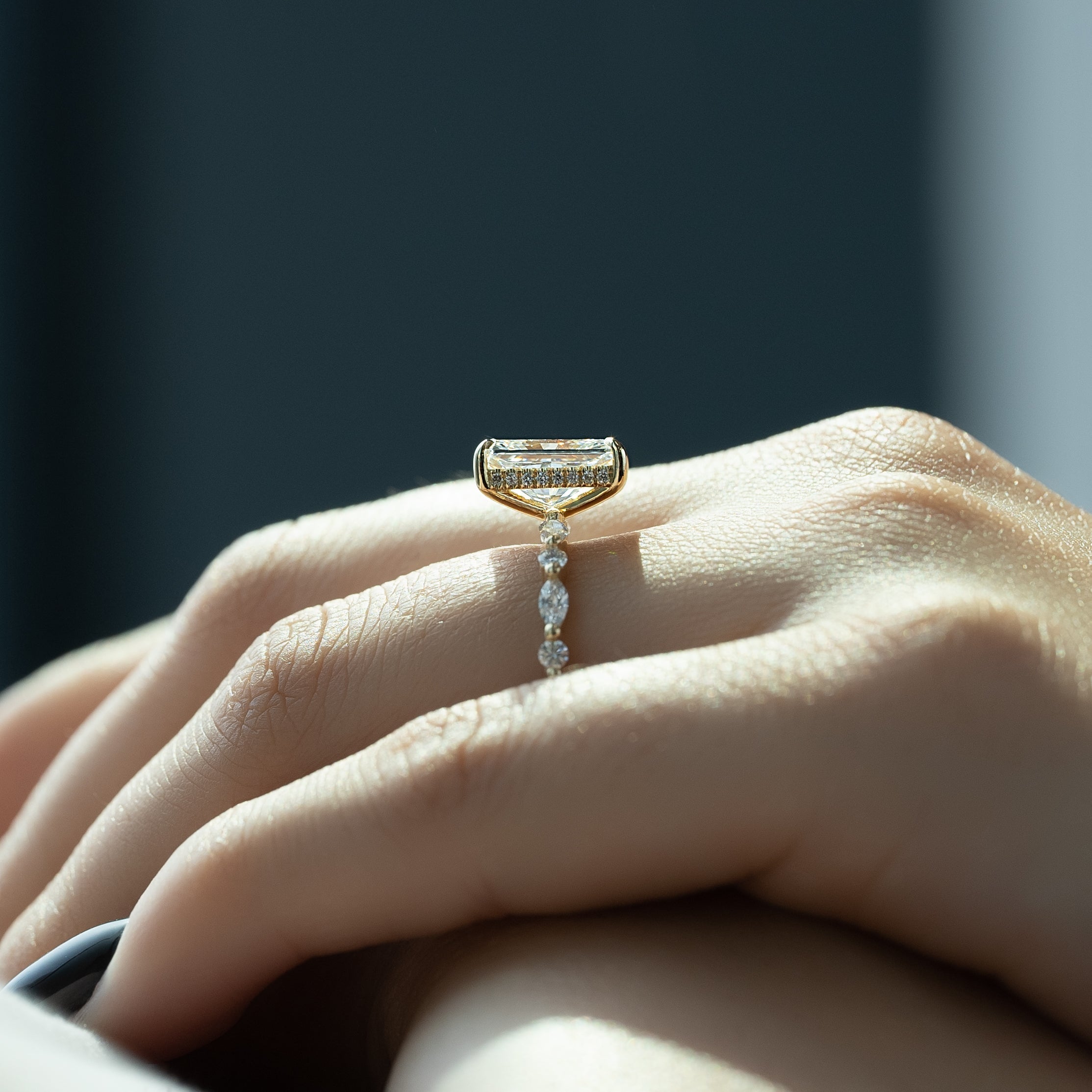 2.0 - 4.0  CT Radiant Cut CVD Diamond Hidden Halo & Pave Engagement Ring