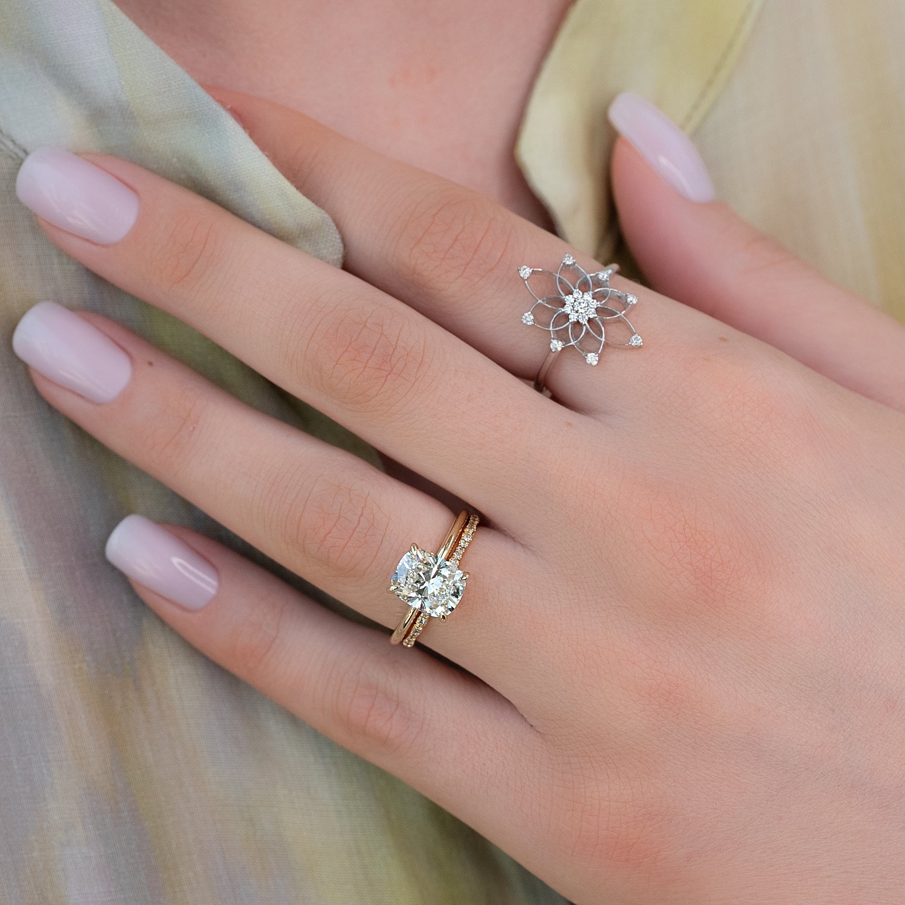 2.0 - 4.0 CT Elongated Cushion Cut CVD Diamond Hidden Halo Engagement Ring