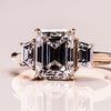 2.0 -3.42 CT Emerald CVD Diamond Three Stones Engagement Ring