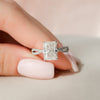 2.0 - 4.0  CT Radiant Cut CVD Diamond Twisted & Hidden Halo Engagement Ring