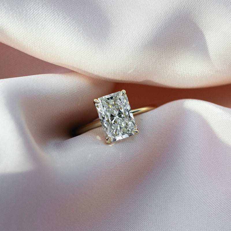 2.0 - 4.0  CT Radiant Cut CVD Diamond Solitaire  Engagement Ring