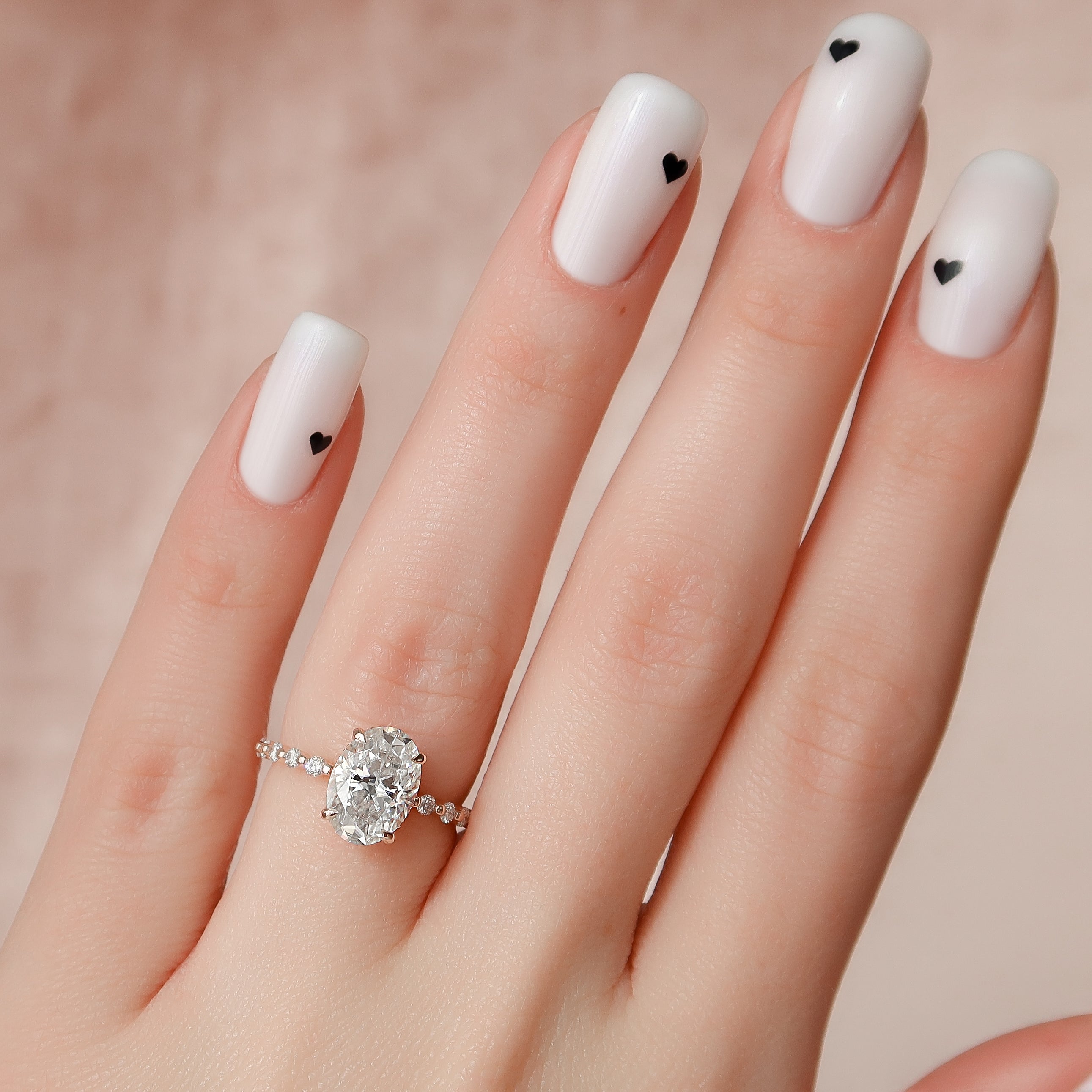 1.50 - 3.50 CT Oval Cut CVD Diamond Hidden Halo & Pave Engagement Ring