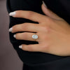 1.50 - 3.50 CT Oval  Cut CVD Diamond Hidden Halo Engagement Ring