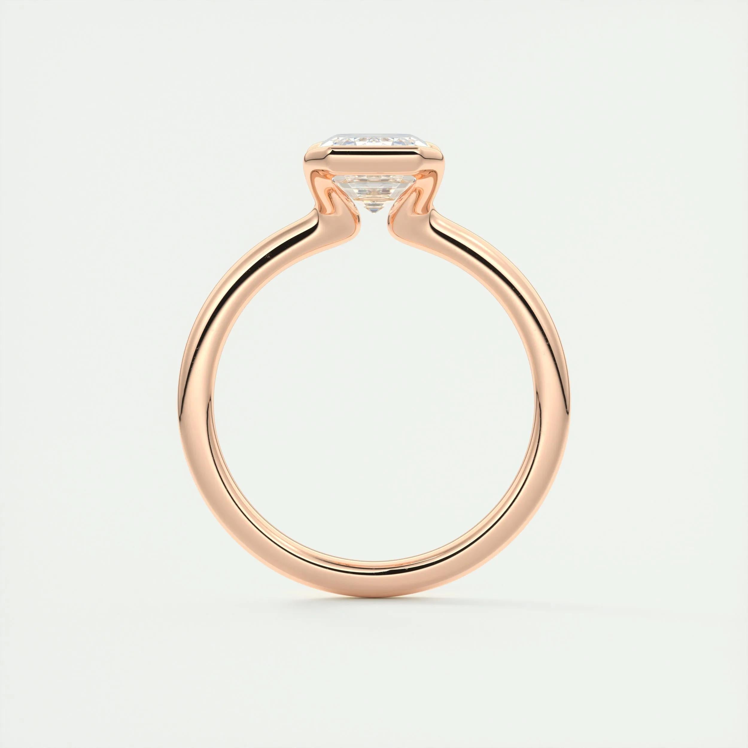 2.0 Ct Emerald East West Half Bezel Solitaire Moissanite Engagement Ring