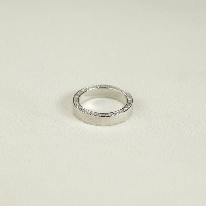 4mm Round Cut Moissanite Men's Wedding Band