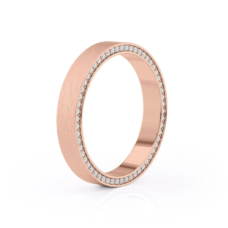 0.8ct Round Cut Moissanite Matte Men's Wedding Band