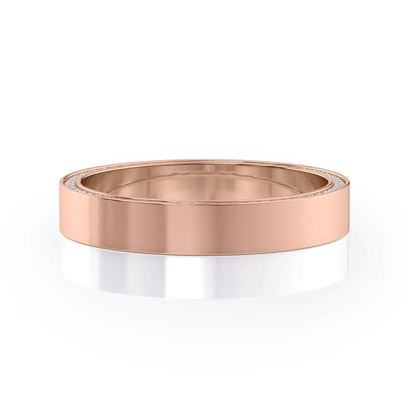 4mm Round Cut Moissanite Men's Wedding Band