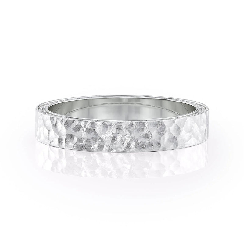 0.8ct Round Cut Matte Moissanite Men's Wedding Band In White Gold