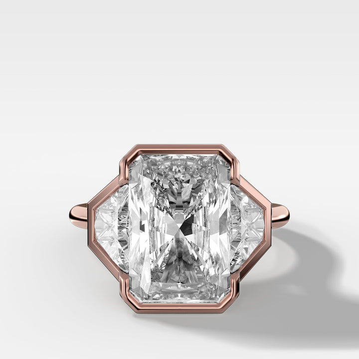 Geometric Harmony: Radiant & Trapezoid Bezel Ring