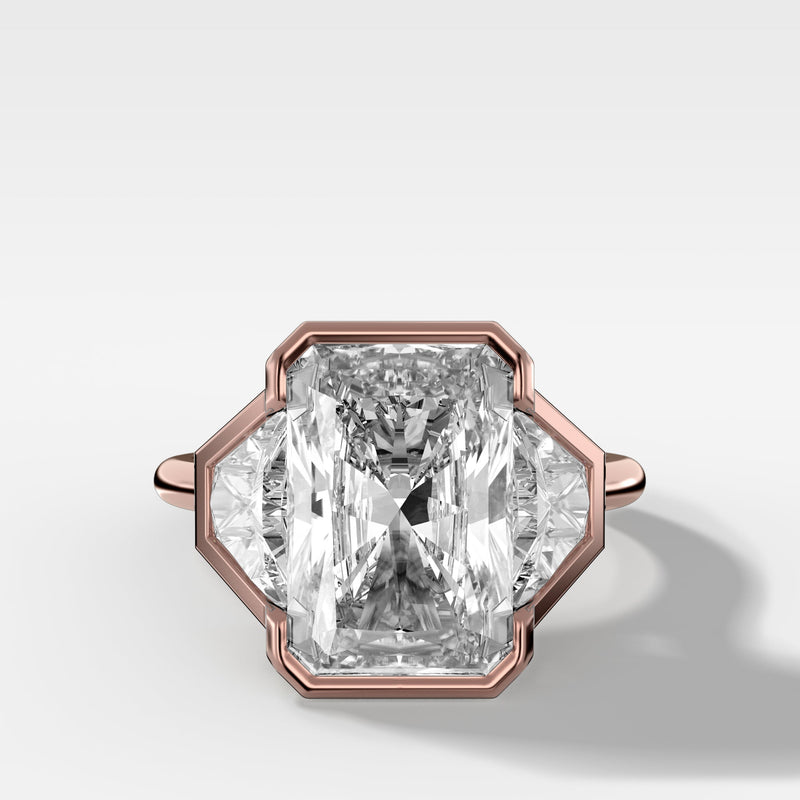 Geometric Harmony: Radiant & Trapezoid Bezel Ring