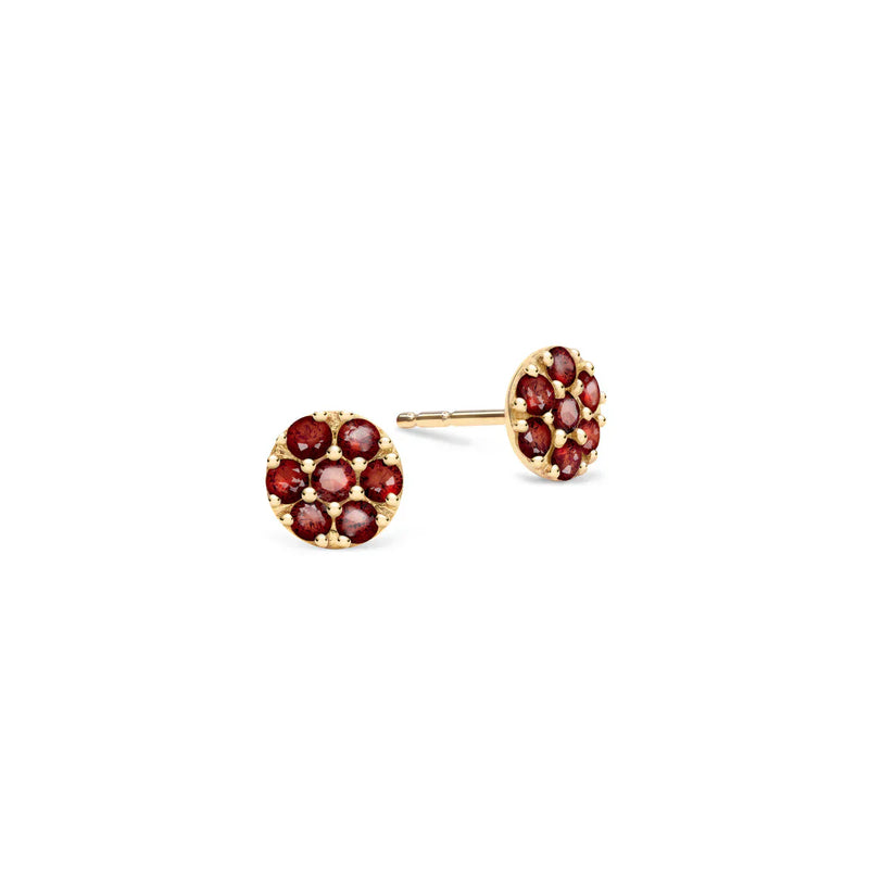 1.75CT Round Garnet Diamond January Birthstone Studs Earrings