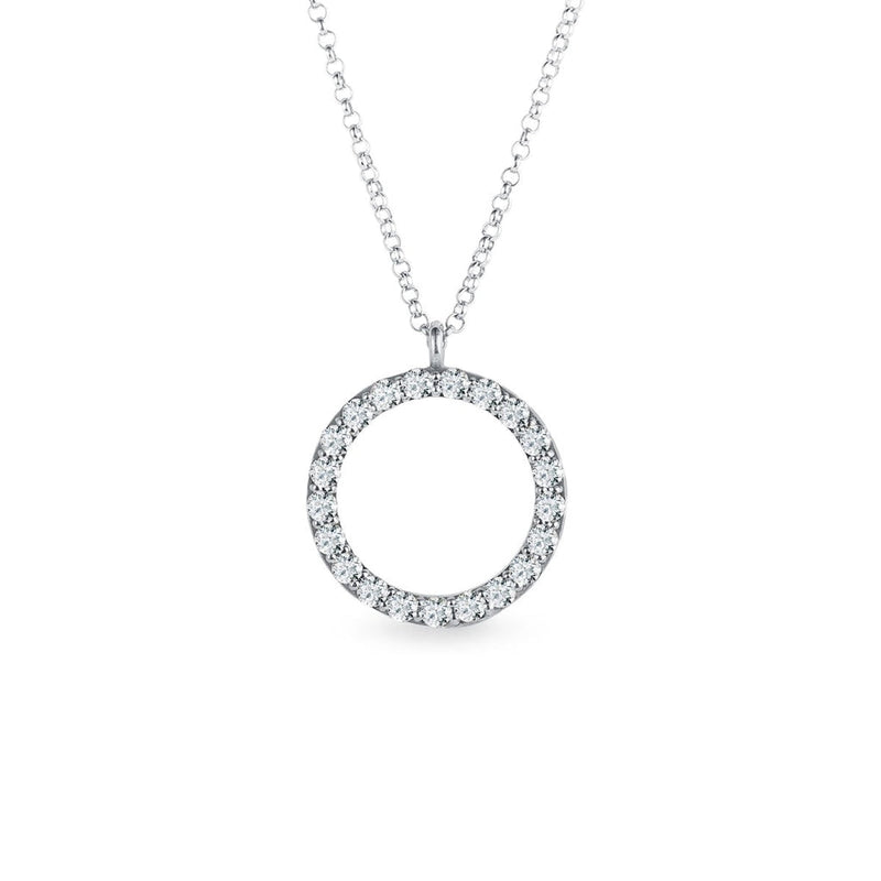 0.30 TCW Round Moissanite Diamond Circle Pendent Necklace