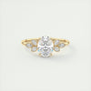 2CT Oval Cut Moissanite Cluster Diamond Engagement Ring