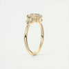 2CT Oval Cut Moissanite Cluster Diamond Engagement Ring