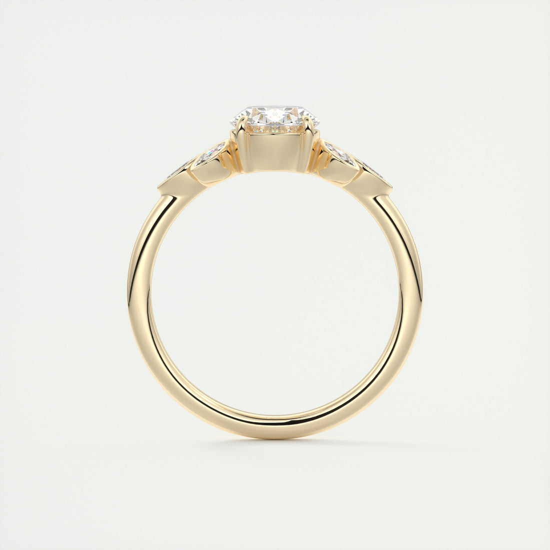 2CT Oval Cut Moissanite Cluster Diamond Engagement Ring