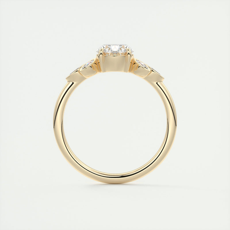 2CT Oval Cut Moissanite Cluster Diamond Engagement Ring