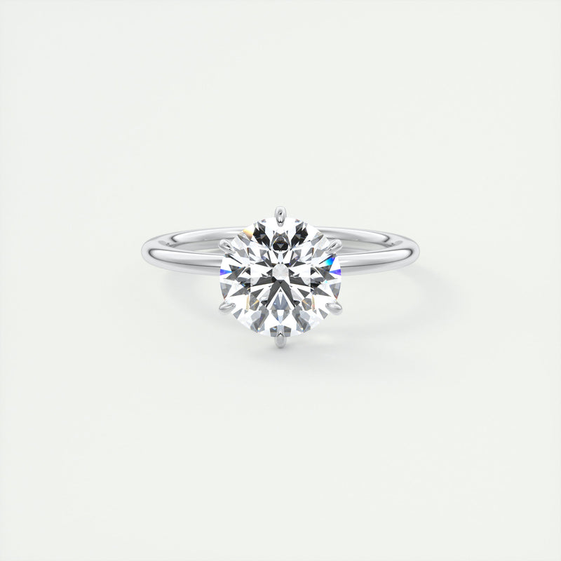 2CT Round Brilliant Cut Moissanite Solitaire Engagement Ring